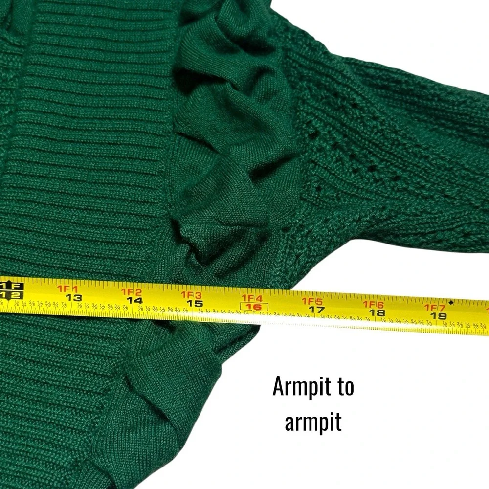 Oscar De La Renta Forest Green Silk‎ Cashmere Crop Cardigan Luxury Old Money L